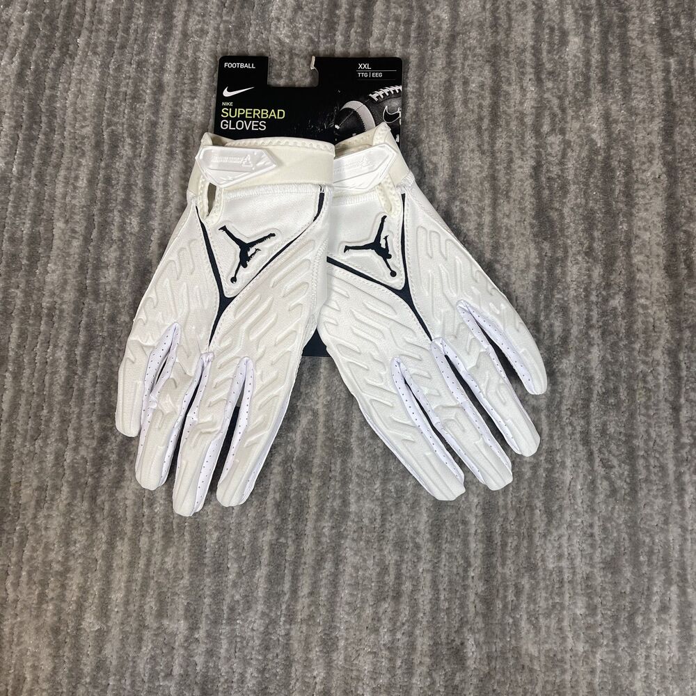 Nike Jordan Superbad Football Gloves Mens 2XL White DX4476-102 Magnigrip New
